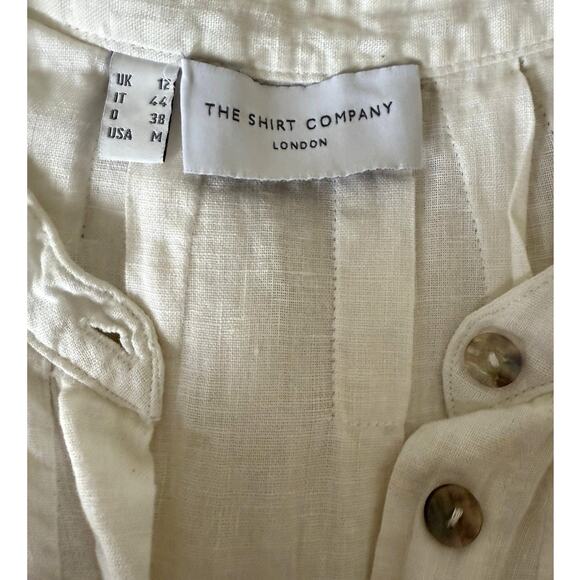 The Shirt Company London Sleeveless Linen Blouse in White Size Large - Picture 5 of 5